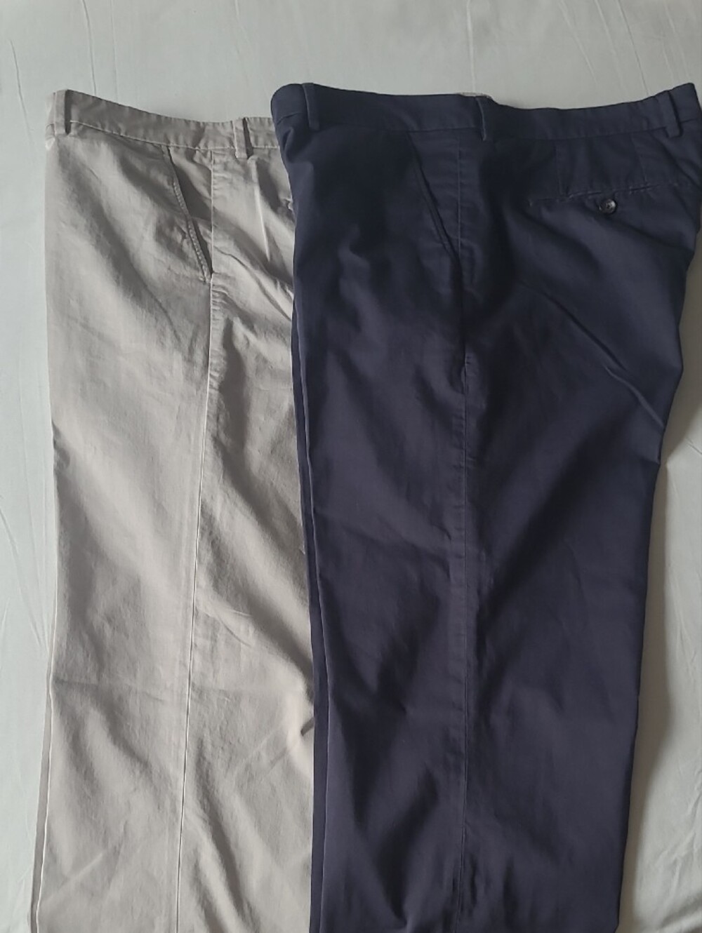 Set of 2 Straight-Fit Chino Pants. Light Gray & Navy Both 38X32. NWT. - Picture 3 of 16